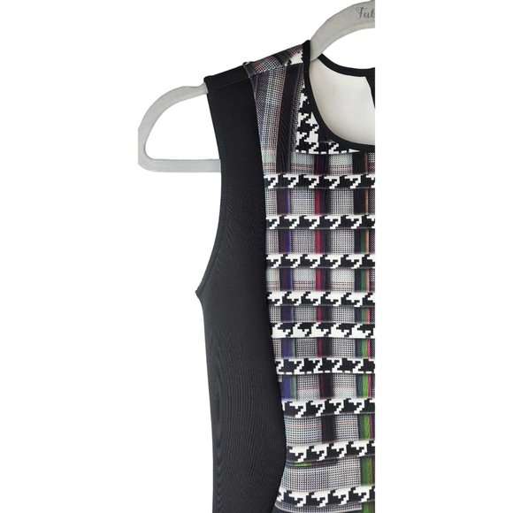 Clover Canyon Scuba Mini Bodycon Dress Trinity Houndstooth Print Sheath sz Small - Picture 6 of 15